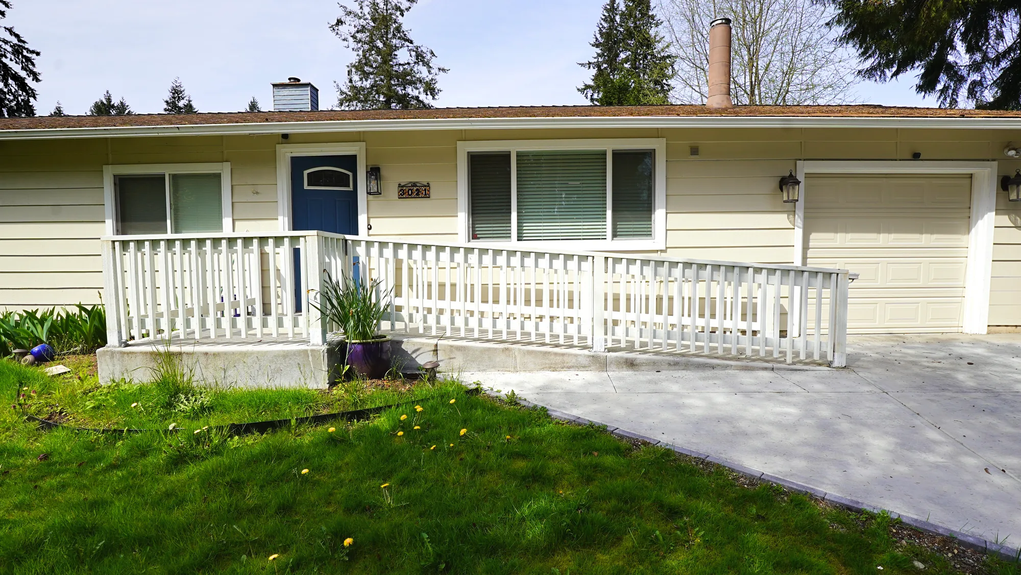 Covered accessibility ramp entrance