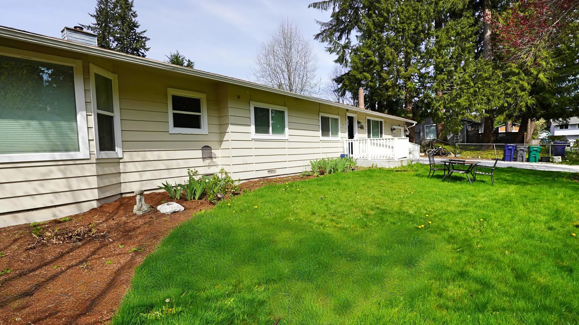 Side view of the home