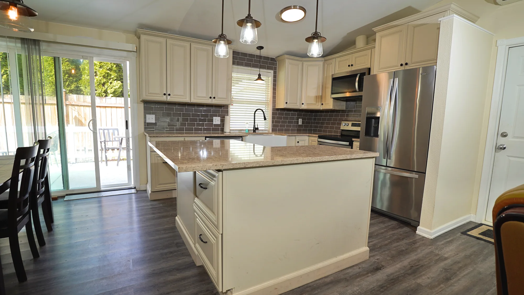 Bright kitchen island