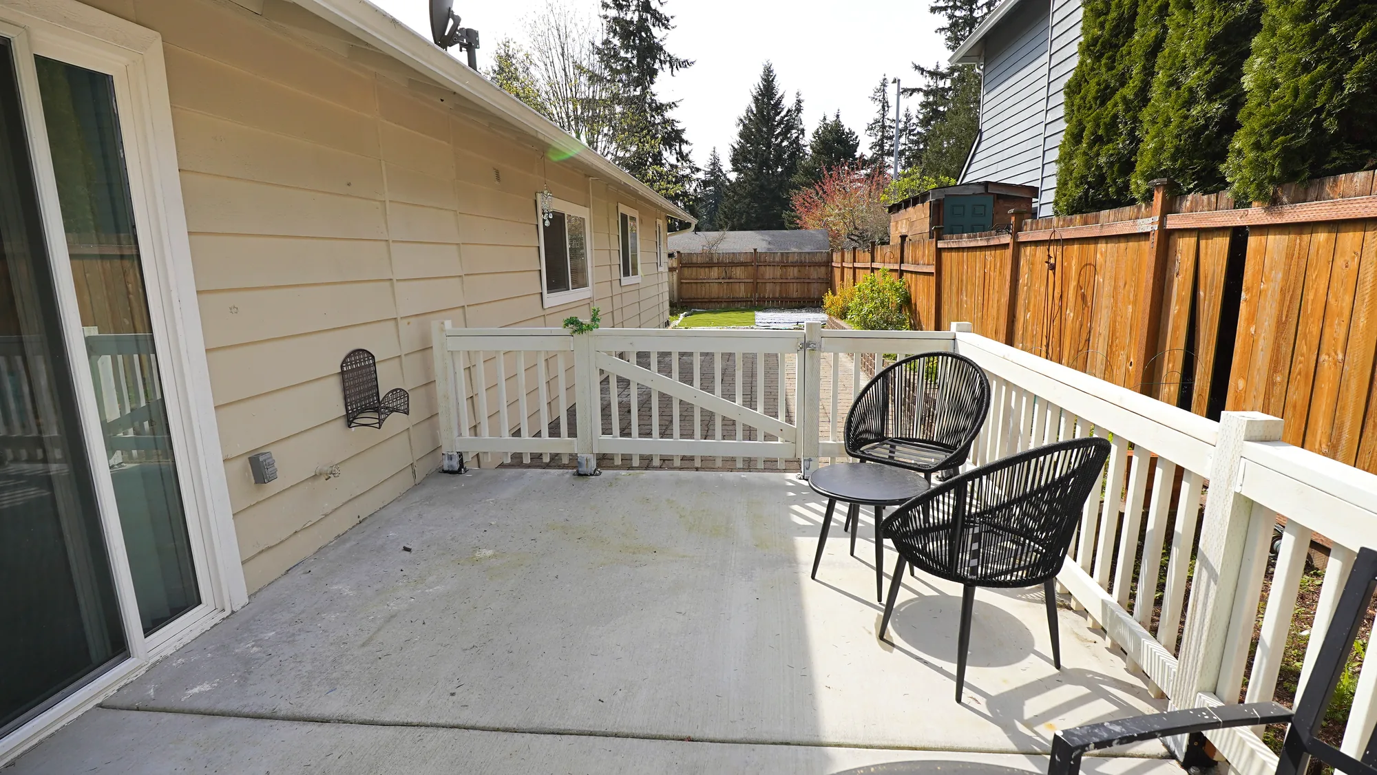 Private deck with seating